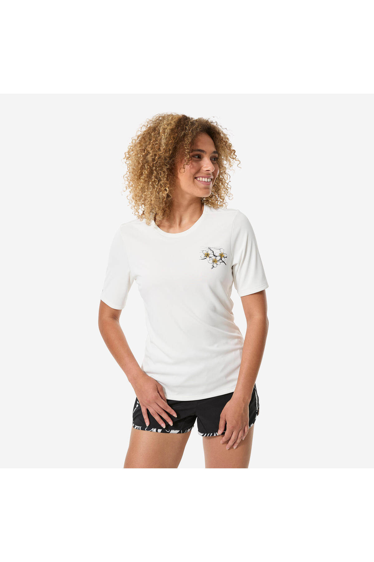 Decathlon Kadın Kısa Kollu UV Korumalı Tişört - Beyaz - Malou görsel 3