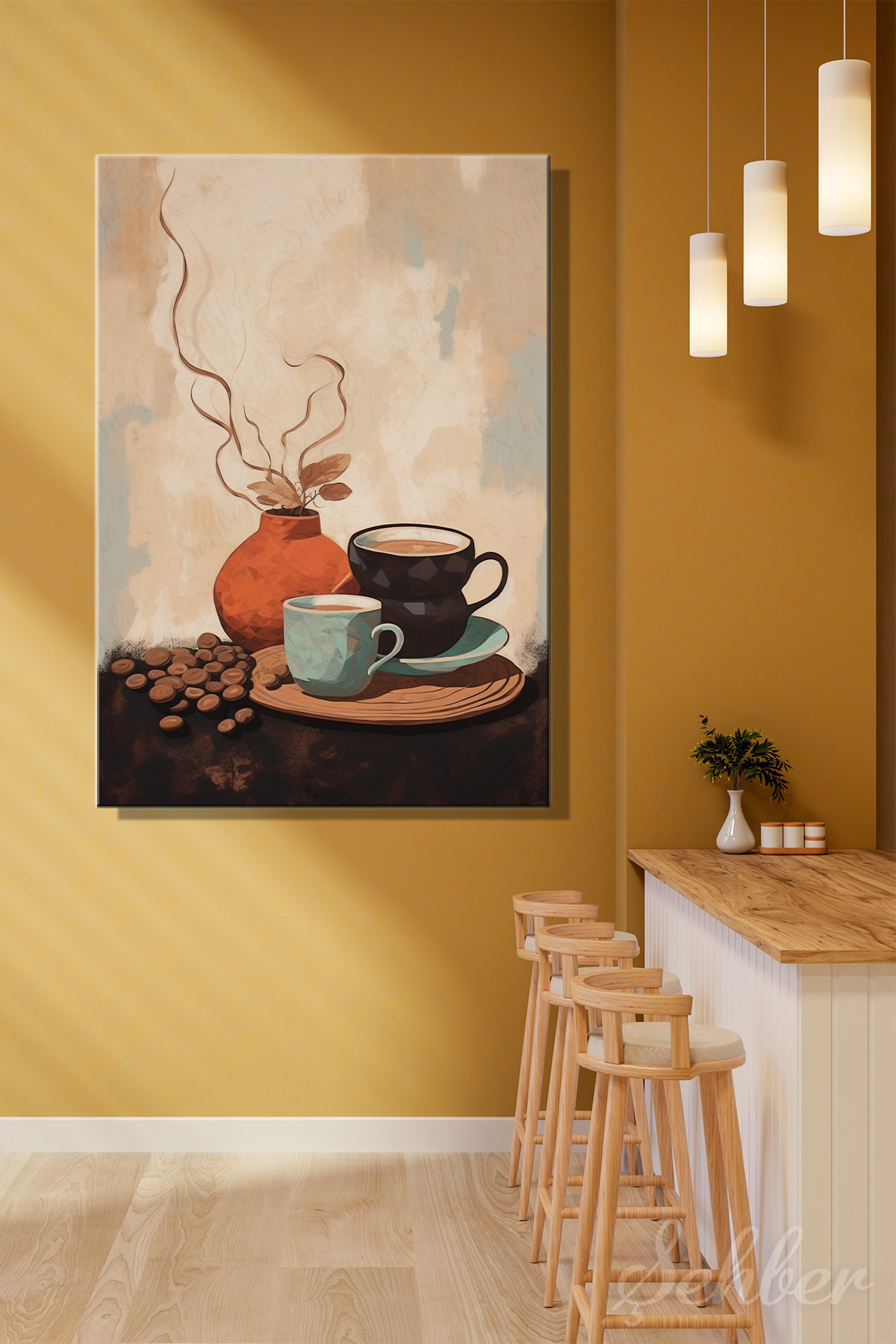 Decorative Vertical Canvas Table Single Restaurant Cafe Restaurant Kitchen Coffee Corner 1000