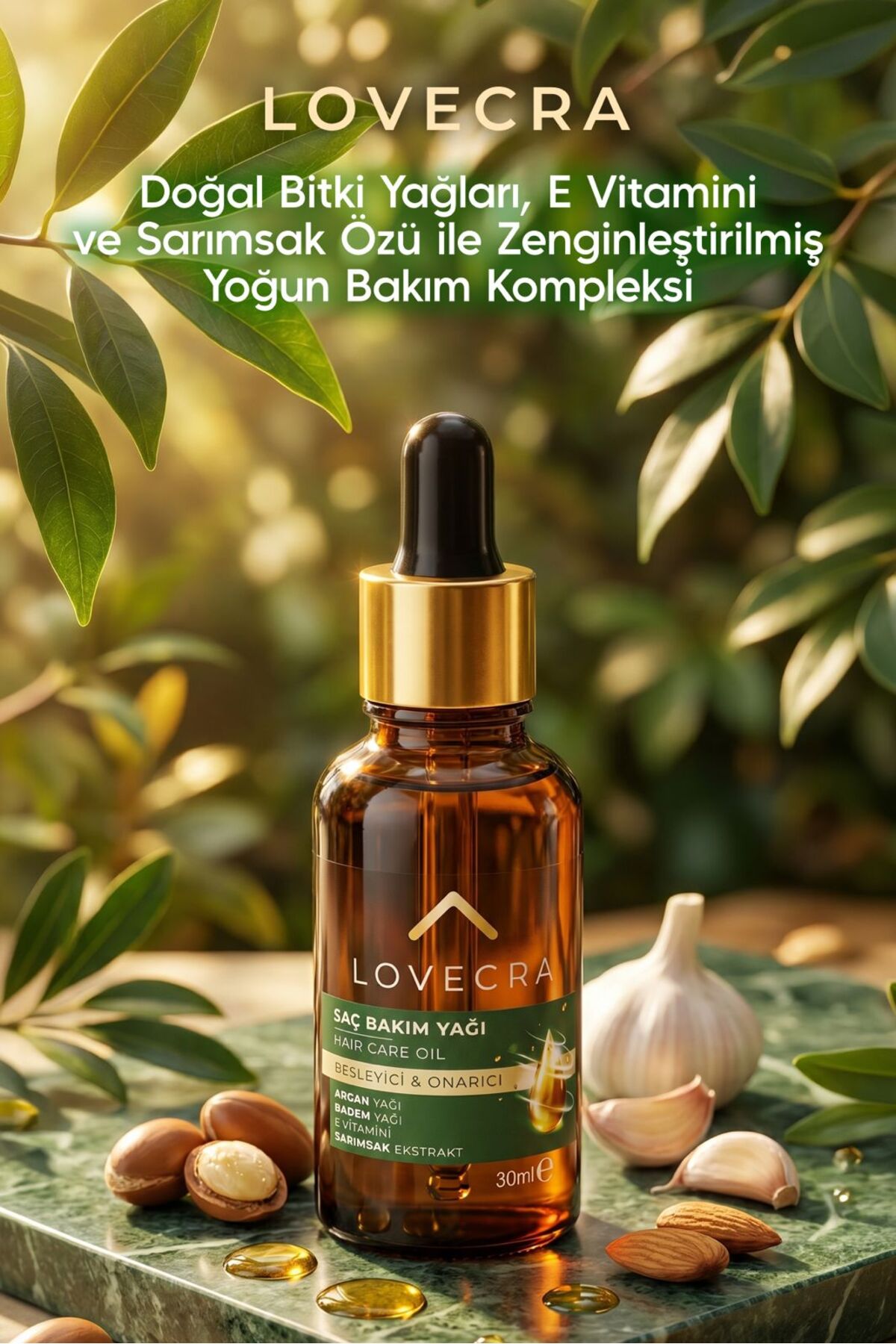 روغن مراقبت از مو، روغن بادام، روغن آرگان، ویتامین E، عصاره سیر، مغذی، تقویت‌کننده، ترمیم‌کننده، 30 میلی‌لیتر — سرم مو — تصویر 5 از 8