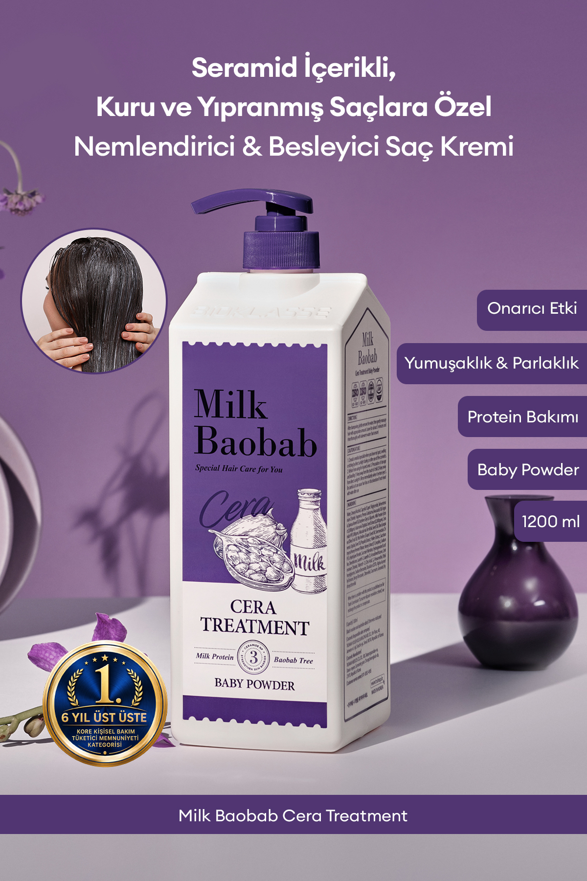 Milk Baobab Kuru ve Yıpranmış Saçlara Nemlendirici&Besleyici Saç Kremi Cera Treatment (Baby Powder) — 9467