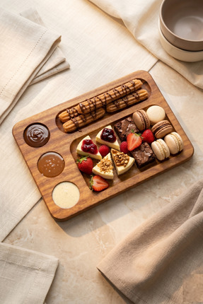 whelka Premium Doğal İroko Ahşap Sunum Tepsisi | Kahvaltılık Peynir Steak ve ...