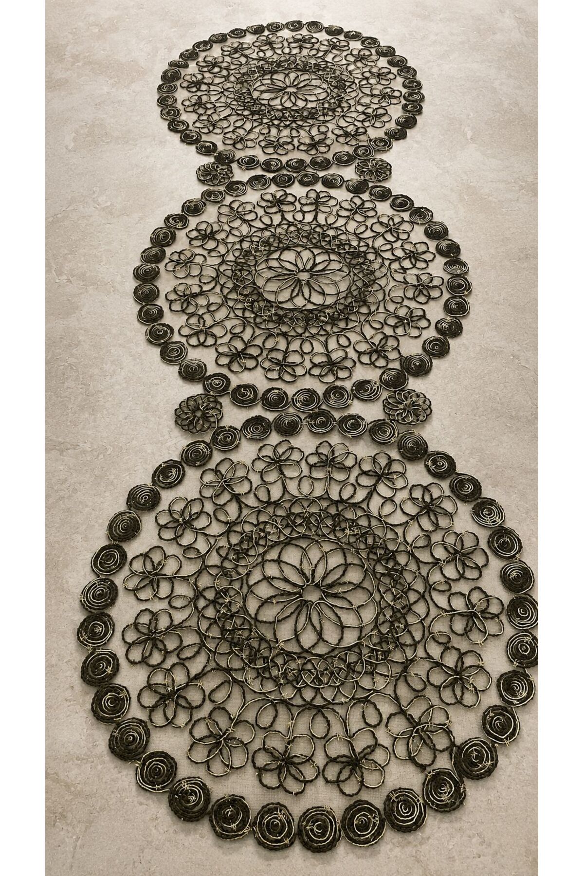 Runner on Table, Tablecloth Runner French Lace Detailed Runner 110 x 37 cm One Piece