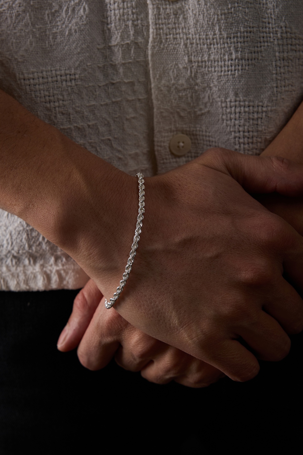 Ricco Jewellery 925 Ayar Gümüş Old Money Kalemli Burma Halat Bileklik görsel 5