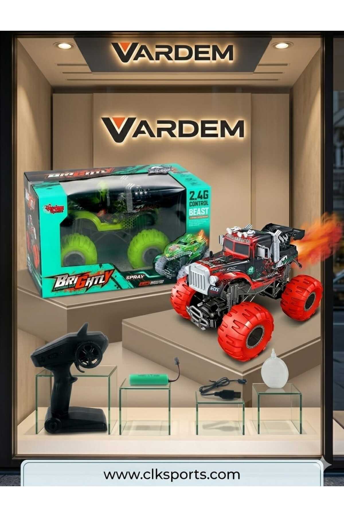 Vardem Işıklı Off-Road Canavar Kamyon , Uzaktan Kumandalı , Full