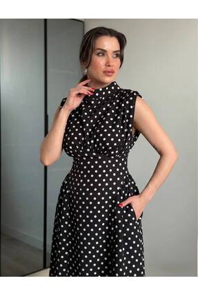 Bonne Maison Prenses Model Puantiyeli Elbise