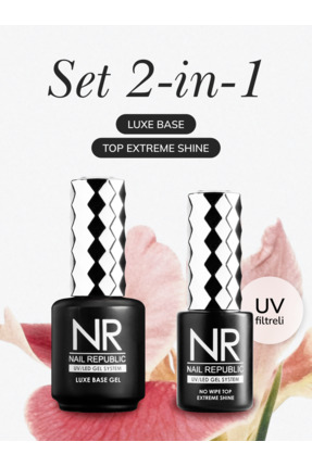Nail Republic Kalıcı Oje Seti Luxe Base & Top Extreme Shine - Premium Güçlend...