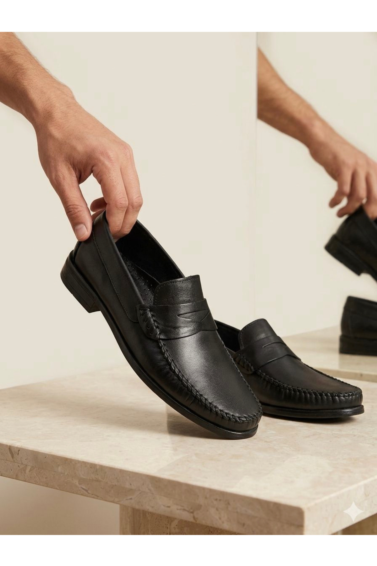 Milano Saphir Günlük Klasik loafer Hakiki Deri Erkek Ayakkabı görsel 2