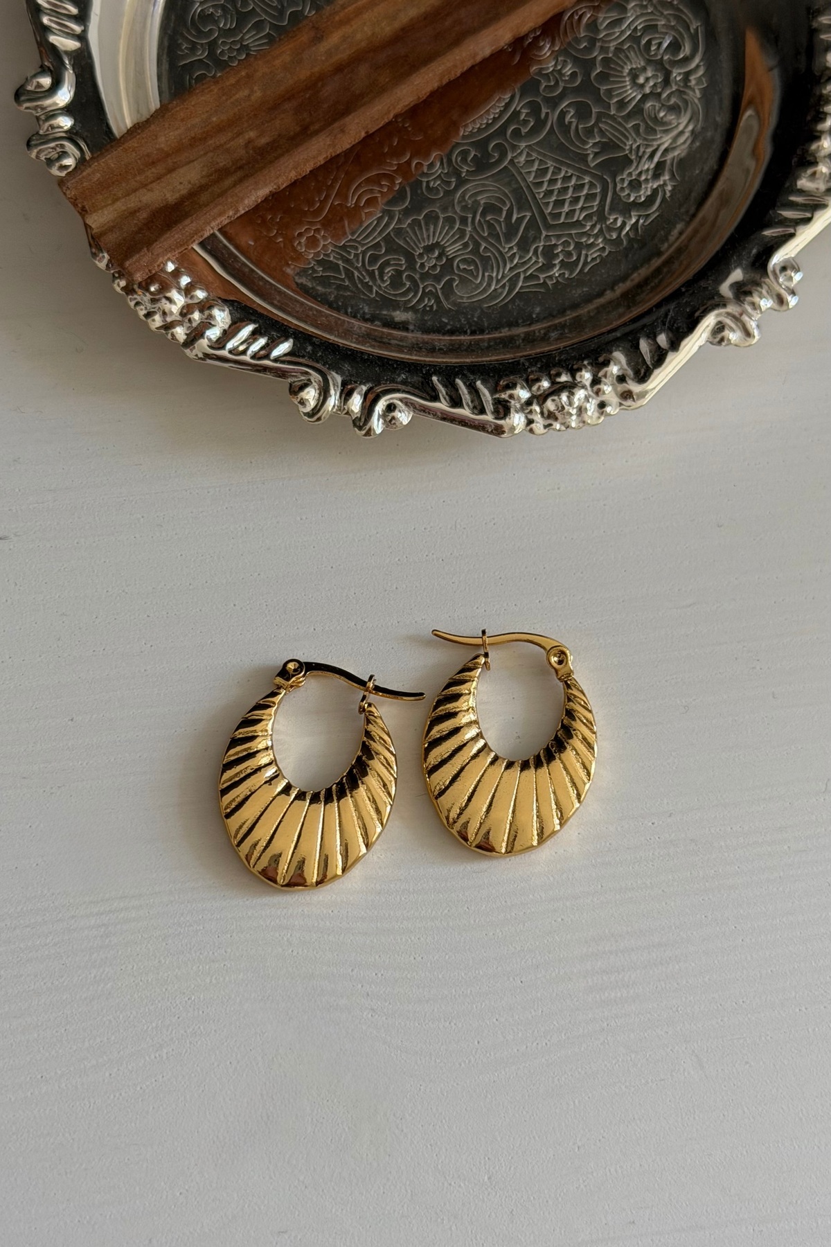Steel Gold Celeste Earrings
