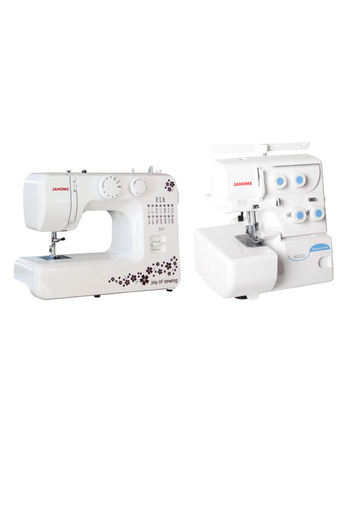 Janome 311 Joy of Sewing Dikiş Makinesi ve 8002D Overlok Makinesi