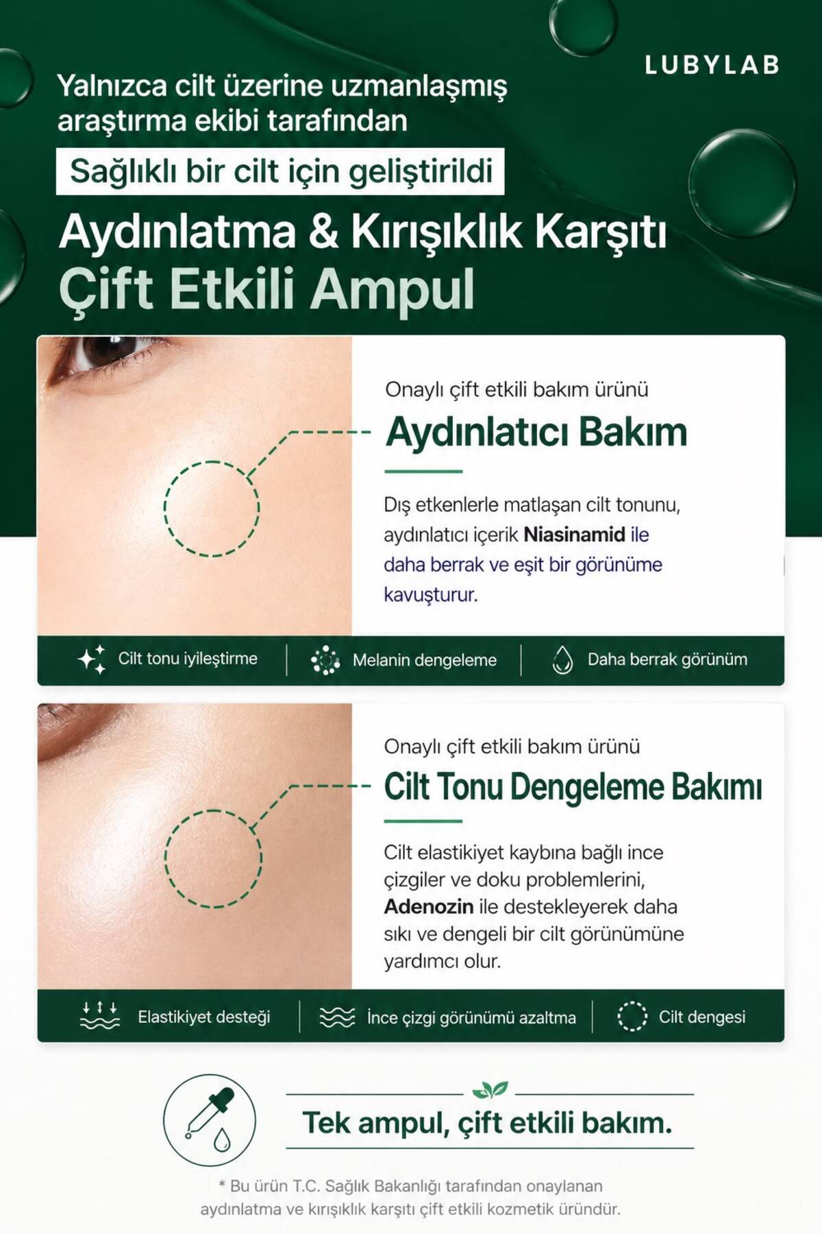 DUAL PGA CİCA AMPOULE Yoğun nem, Cilt bariyeri Desteği ve Yatıştırıcı Bakım — LUBYLAB — تصویر 5 از 9