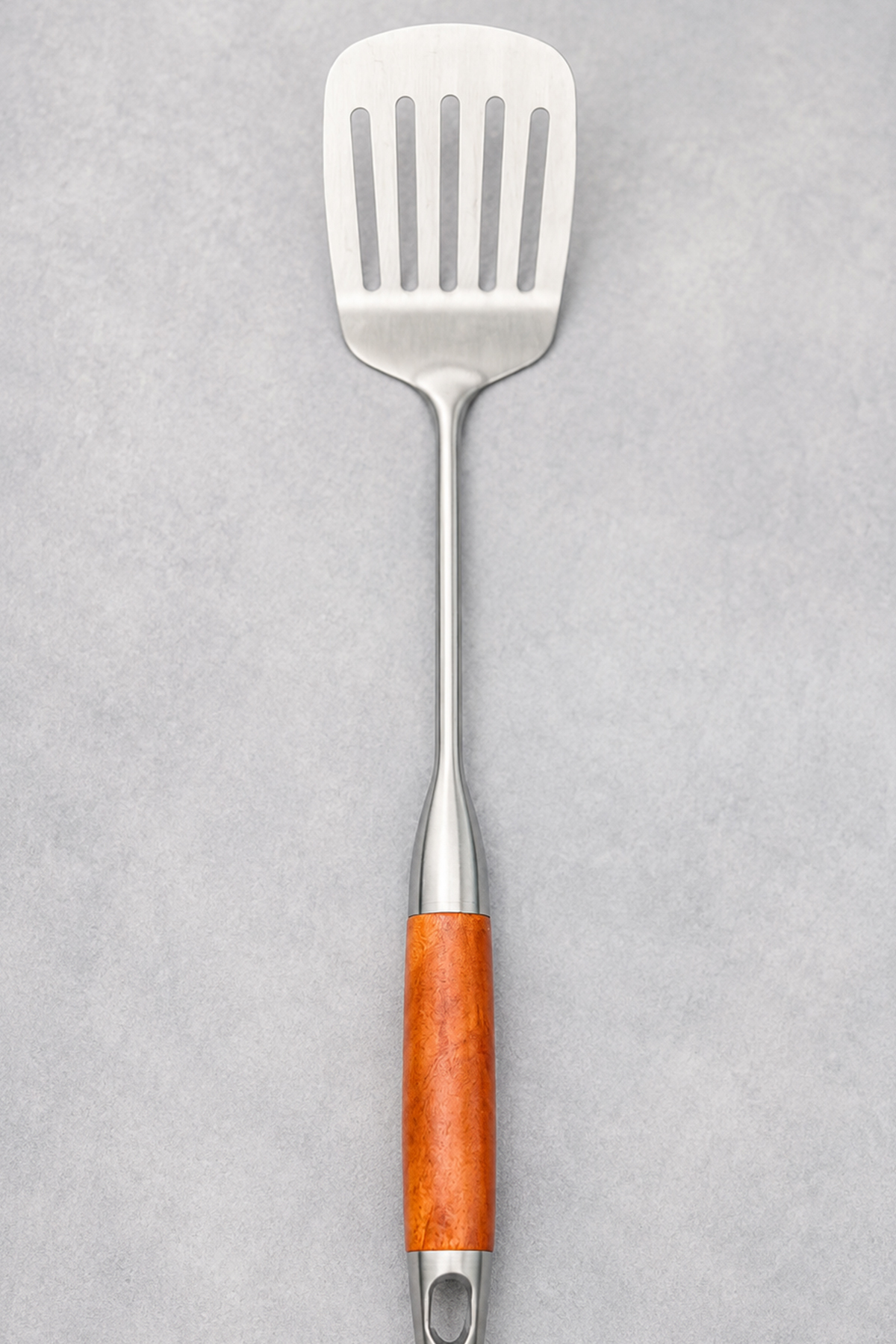 Japanese Style Perforated Spatula - Professional 304 Grade Stainless Steel - Wood Look Handle - Extra Quality