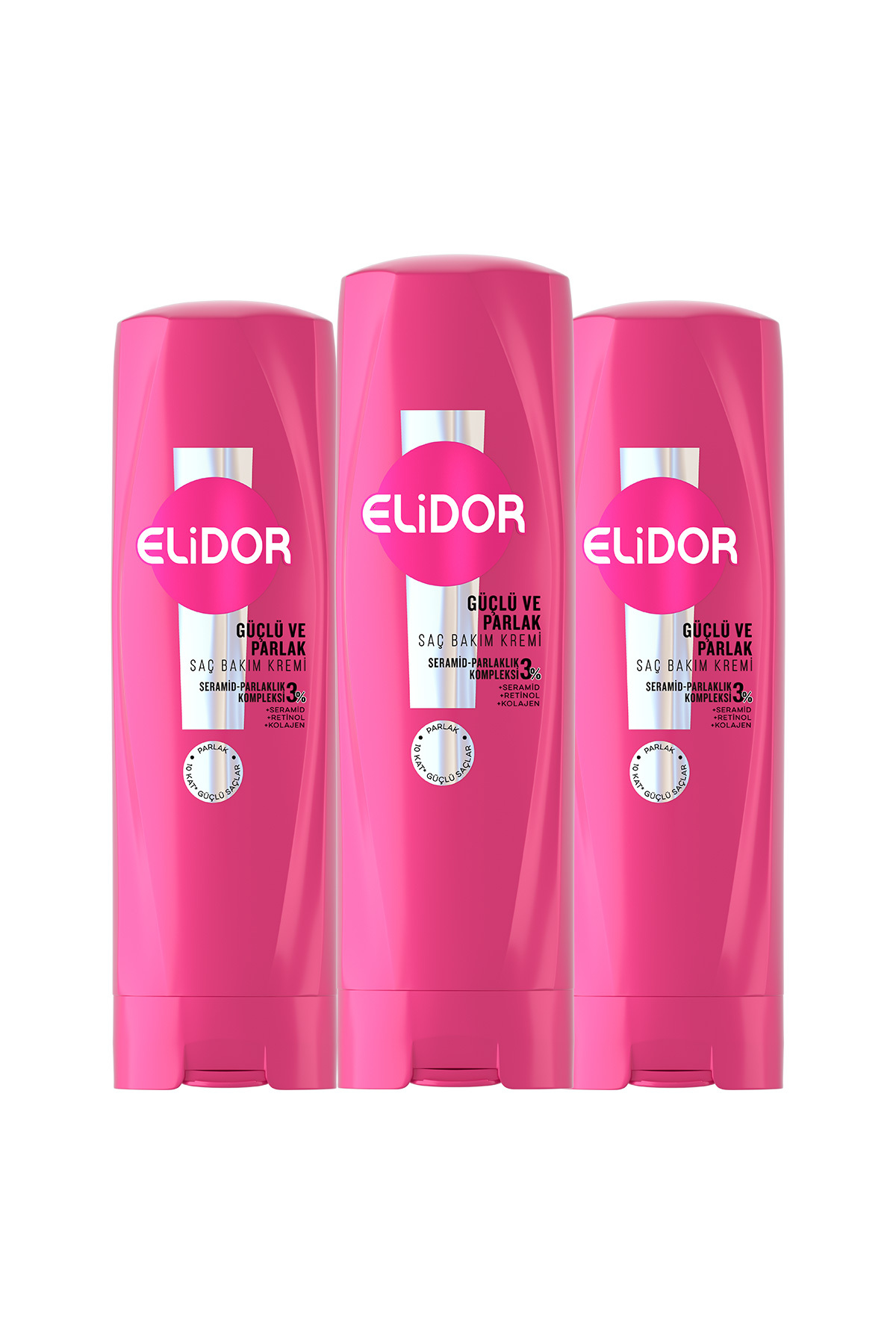 Saç Bakım Kremi Güçlü ve Parlak 350 ml x3 — SET.UNİ.11260 — تصویر 3 از 8