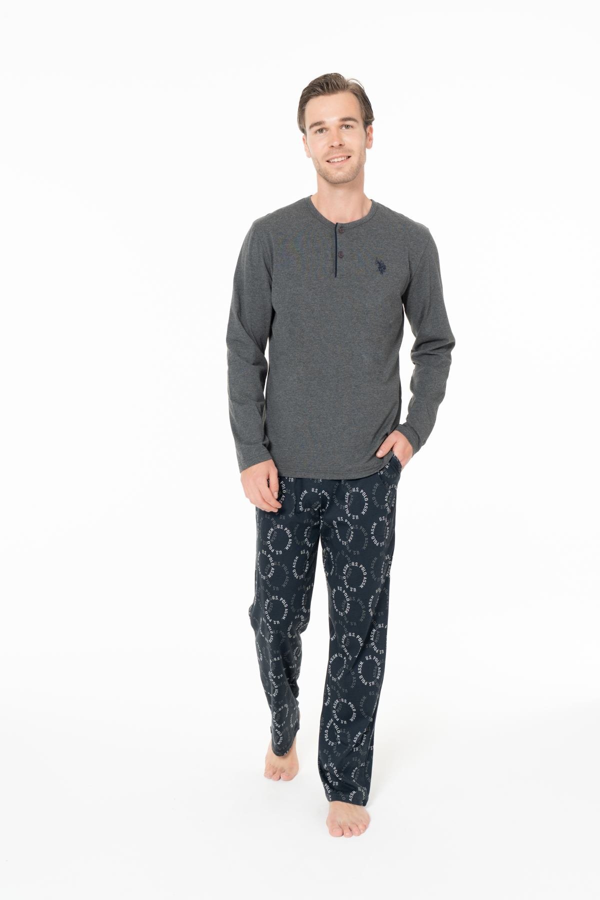 ست پیژامه و لباس خواب مردانه یقه گرد | یو اس پولو U.S. Polo Assn. 50318609 TR - تصویر 5