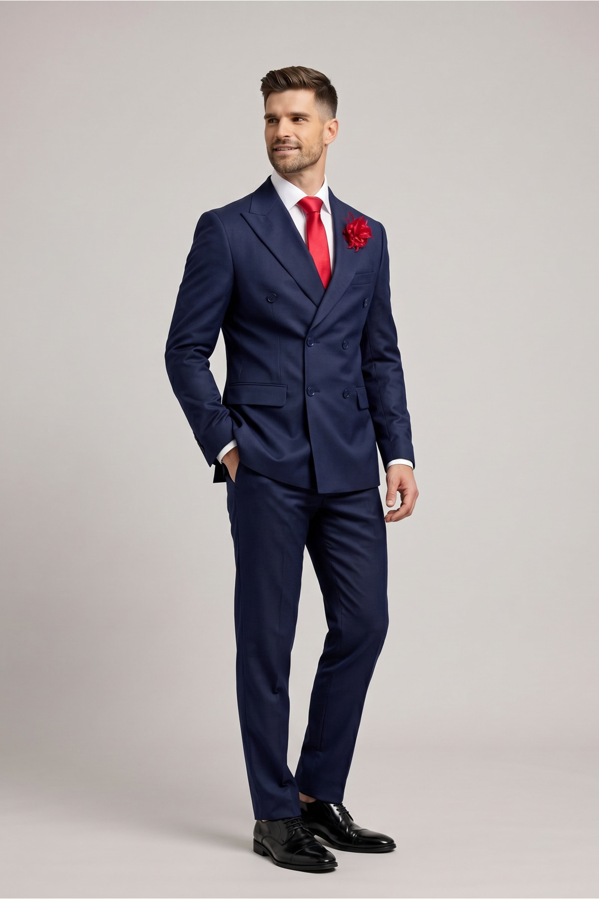 AtlasGiyim Erkek Kruvaze Fitilli Slim Fit Takım Elbise (new collection) görsel 4