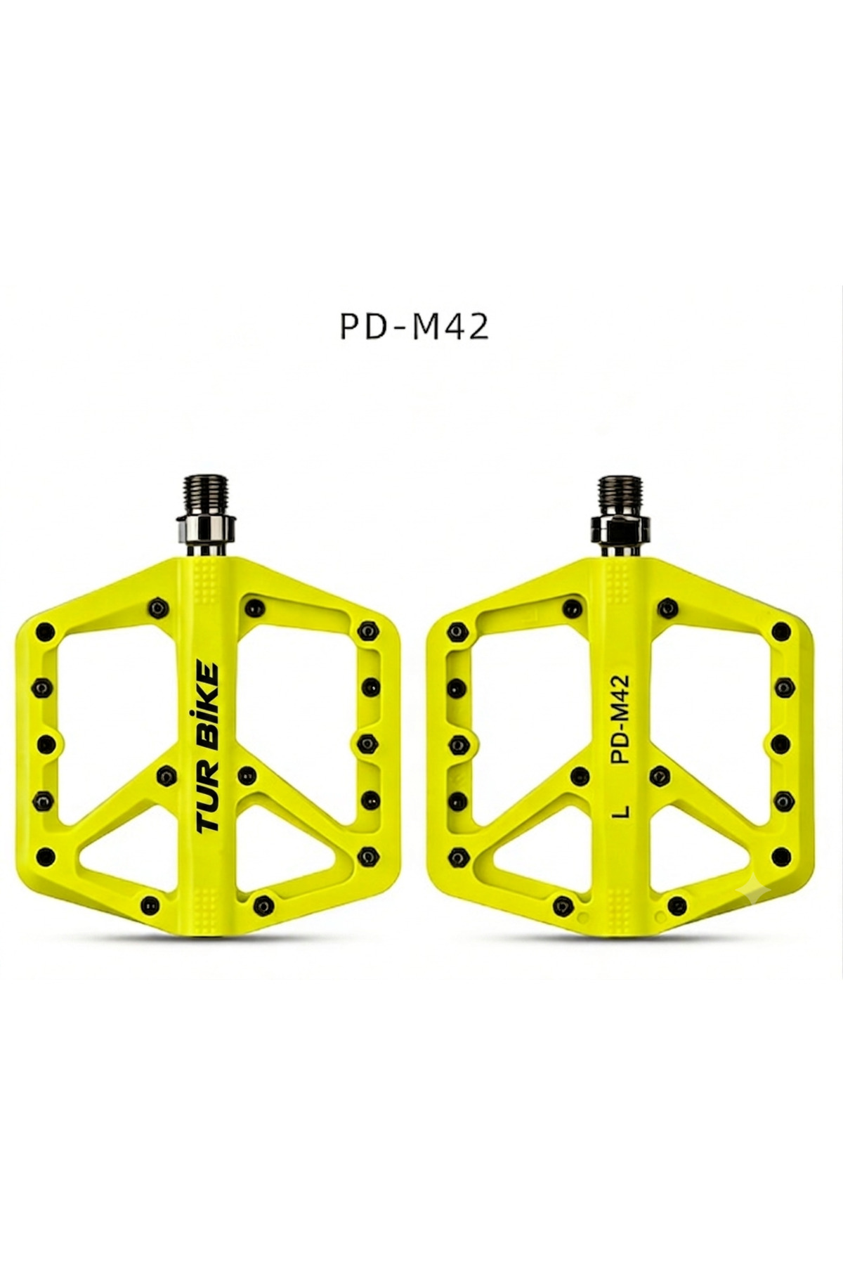 Sarı Rulmanlı, Kaymaz, Geniş Bisiklet Platform Pedalı 8 Çivili Plastik Pedal