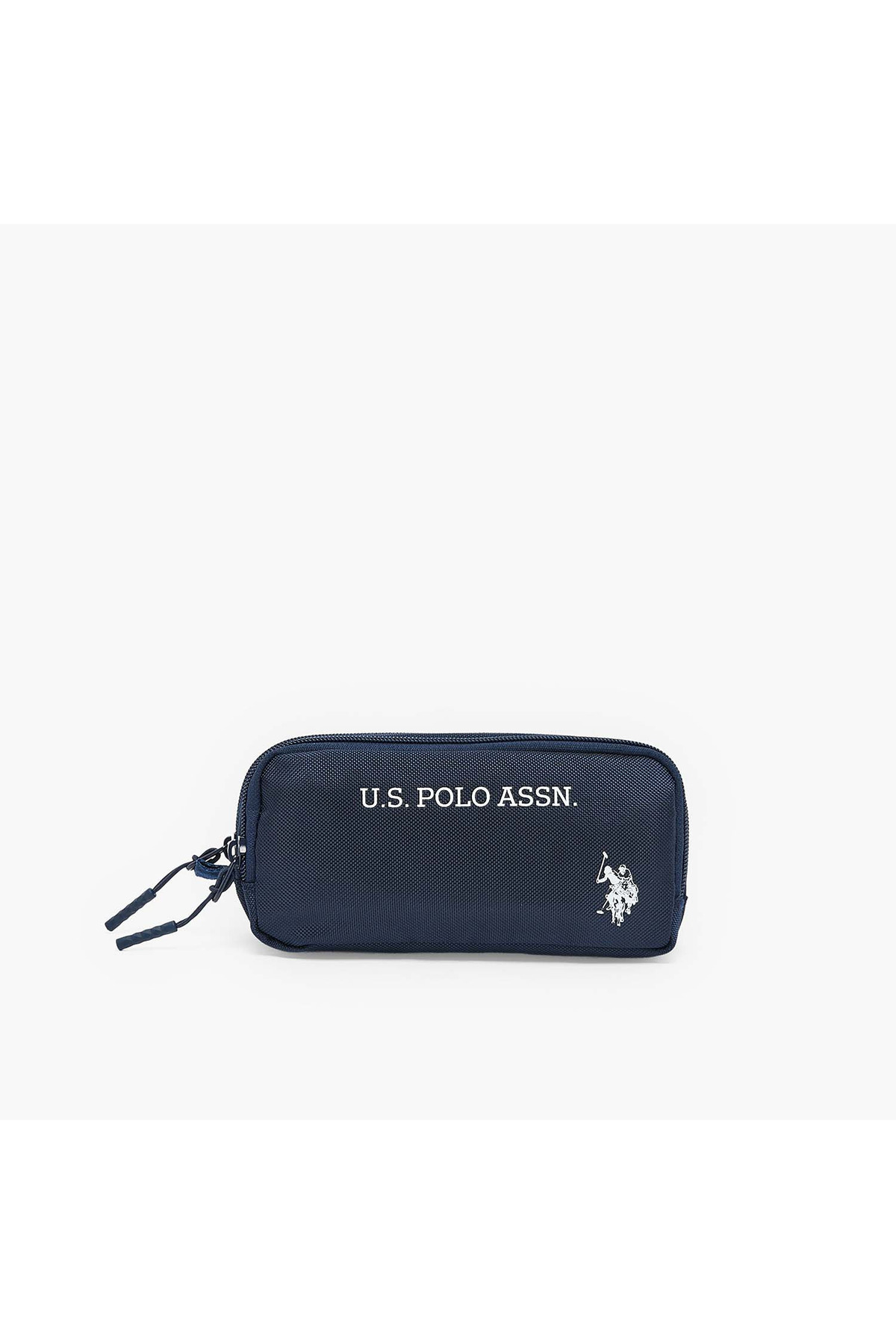 U.S. Polo Assn. يو إس بولو أس إن. حقيبة أقلام مطبوعة بالشعار مع قسمين