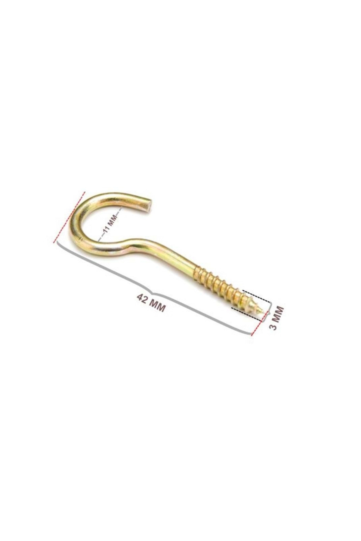 Tuna PİTON KANCA AÇIK VİDALI ÇENGELLİ KANCA 18X60 12 ADET