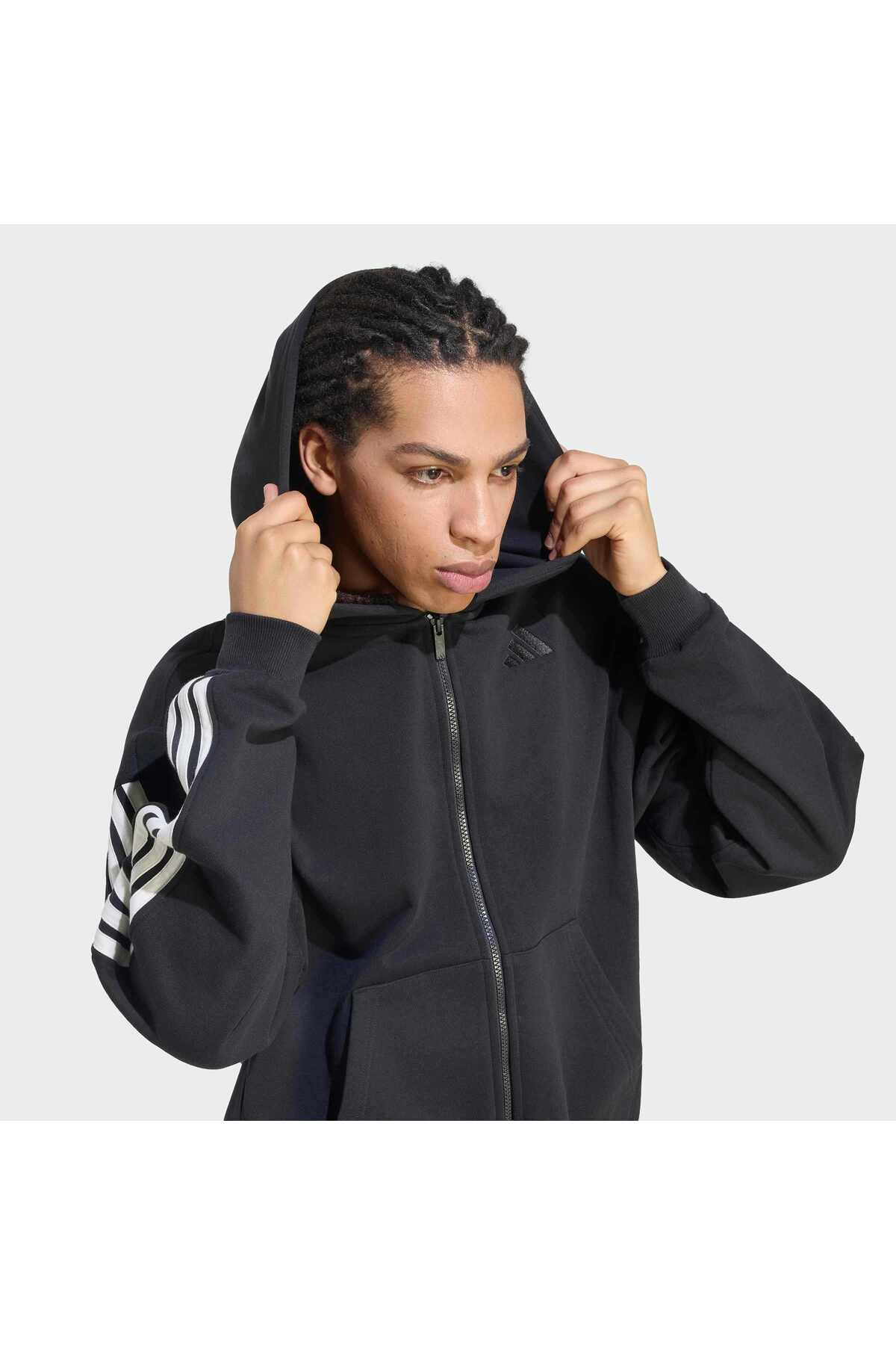 adidas M Ak 3S Fz Erkek Spor Sweatshirt KW2367 görsel 5