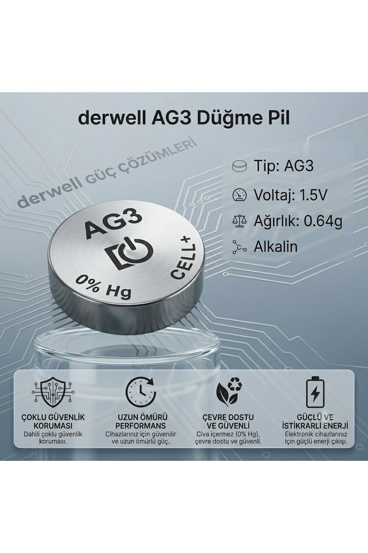 1 Adet AG3 LR41 1.5V Alkalin Düğme Pil Cıva İçermez Sızdırmaz Uzun Ömürlü Oyuncak Lazer Saat Kulaklık Dijital Termometre Mikroskop Tartı Pili Güçlü İstikrarlı Enerji Çoklu Koruma