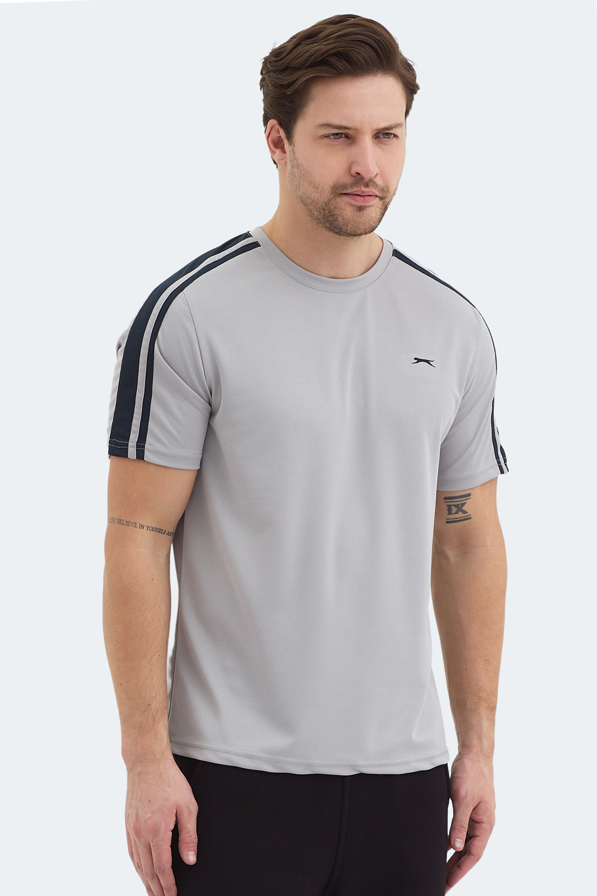 Slazenger REWIND Erkek Gri Tişört görsel 4