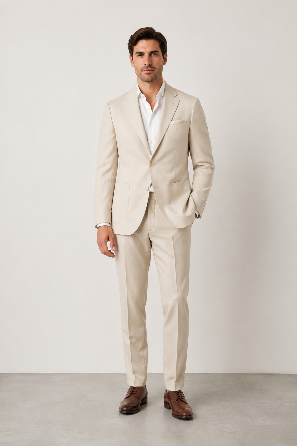 bihan store Torba Cepli 6 Drop Men's Suit Carlo Piero 63225-Cream