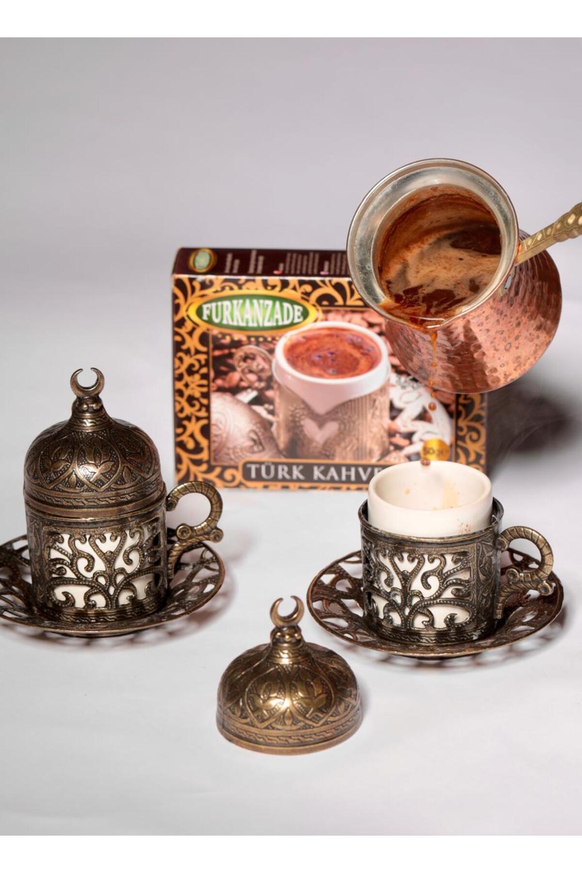 genric Turkish Coffee Set for Two Copper- Trendyol