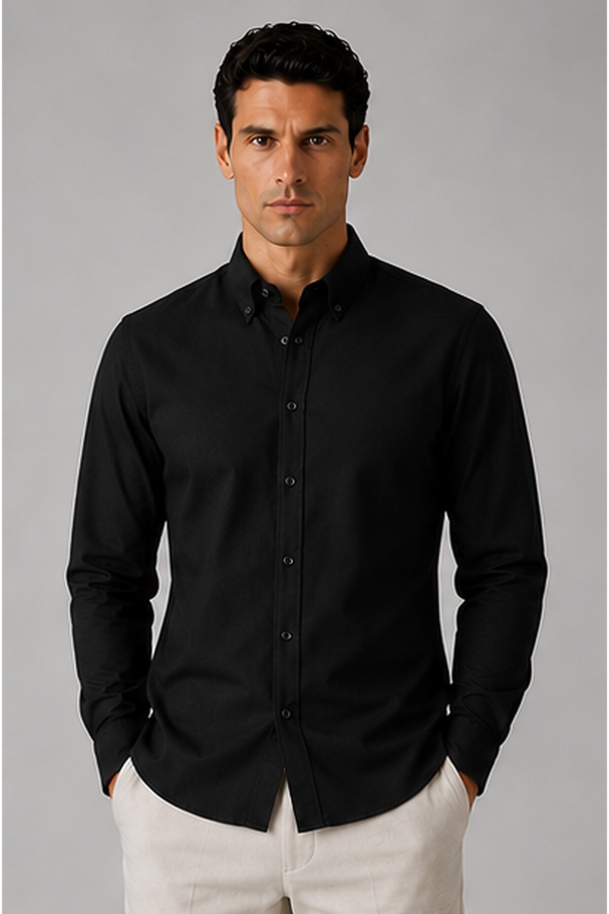 Oxford Kumaş Uzun Kol Regular Fit Erkek Gömlek | MES1210329-1