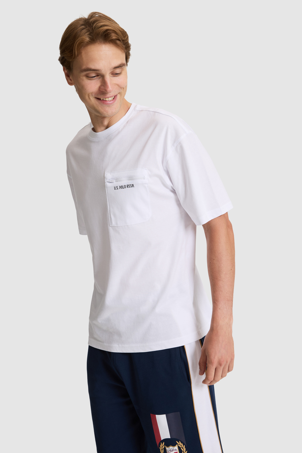 Erkek Beyaz Comfort Fit Bisiklet Yaka Tişört 50326949-VR013 3