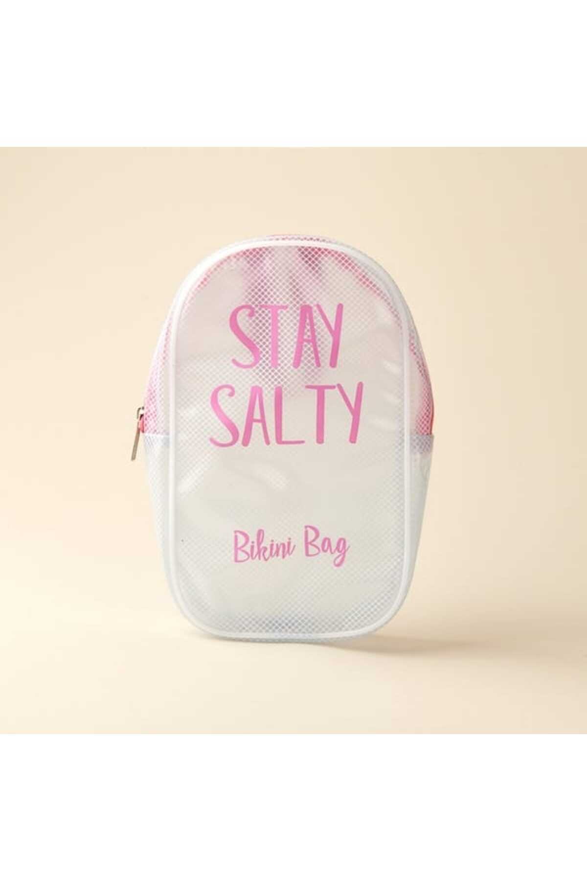 Stay Salty Kozmetik Çantası - Şeffaf / Pembe — رنگارنگ 06KHE192-6 — تصویر 2 از 4
