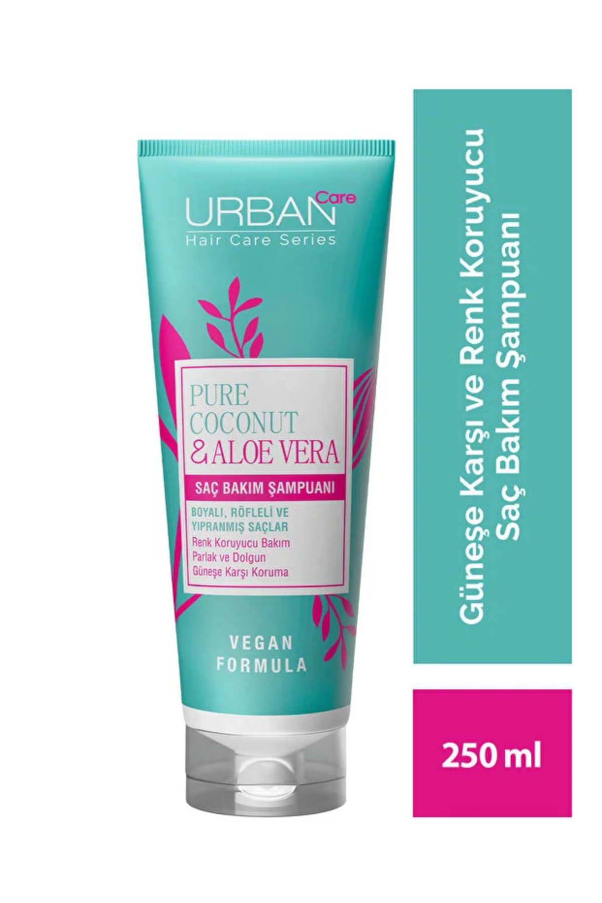 Urban Care Pure Coconut & Aloe Vera Boyalı Saçlara Özel Renk Koruyucu Şampuan-250ml-vegan — 8680690703249