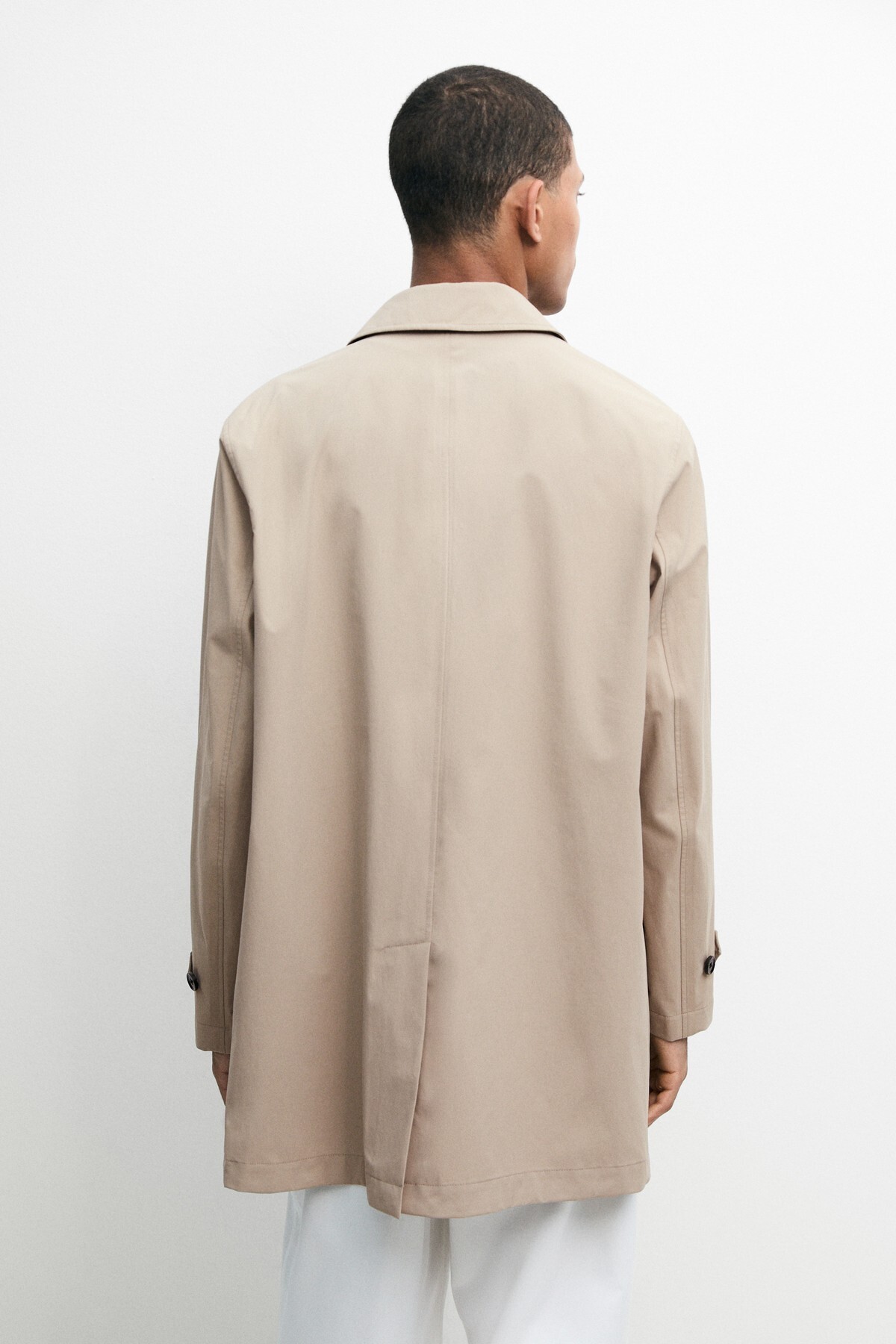 Massimo Dutti Hafif uzun trençkot görsel 3