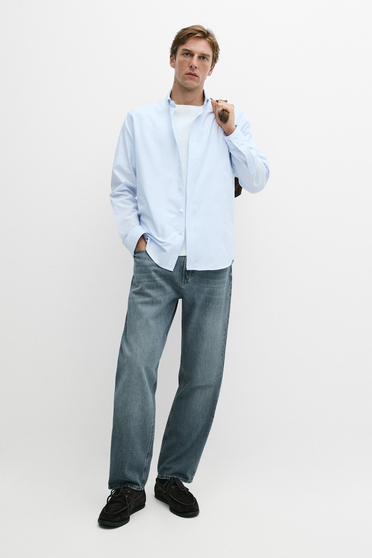 پیراهن راه راه سایز معمولی ۱۰۰٪ پنبه ماسیمو دوتی پیراهن Massimo Dutti
