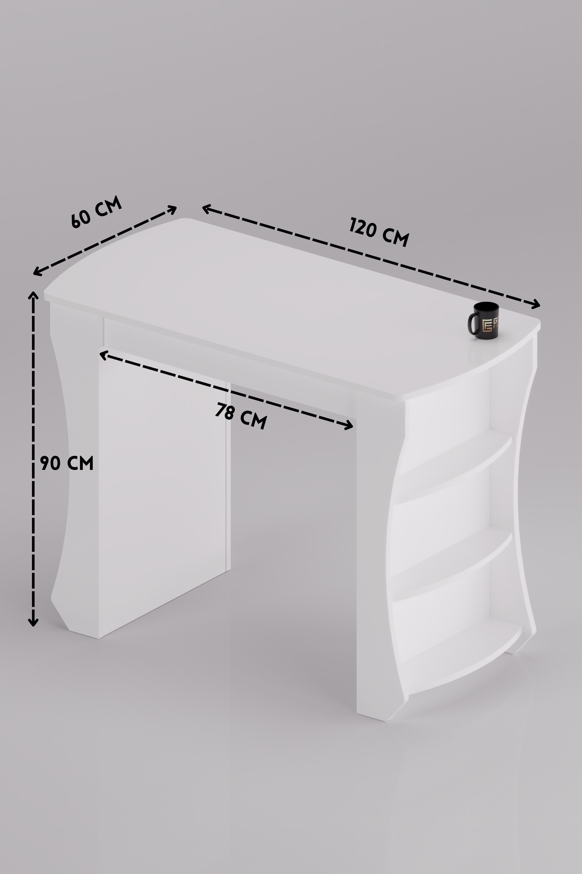 Mutfak Masası Mutfak Adası Ada Masa Bar Masası Kahvaltı Masası Raflı Çok Amaçlı Dolap Modern Masa 120x60 cm 9837 Beyaz görsel 5