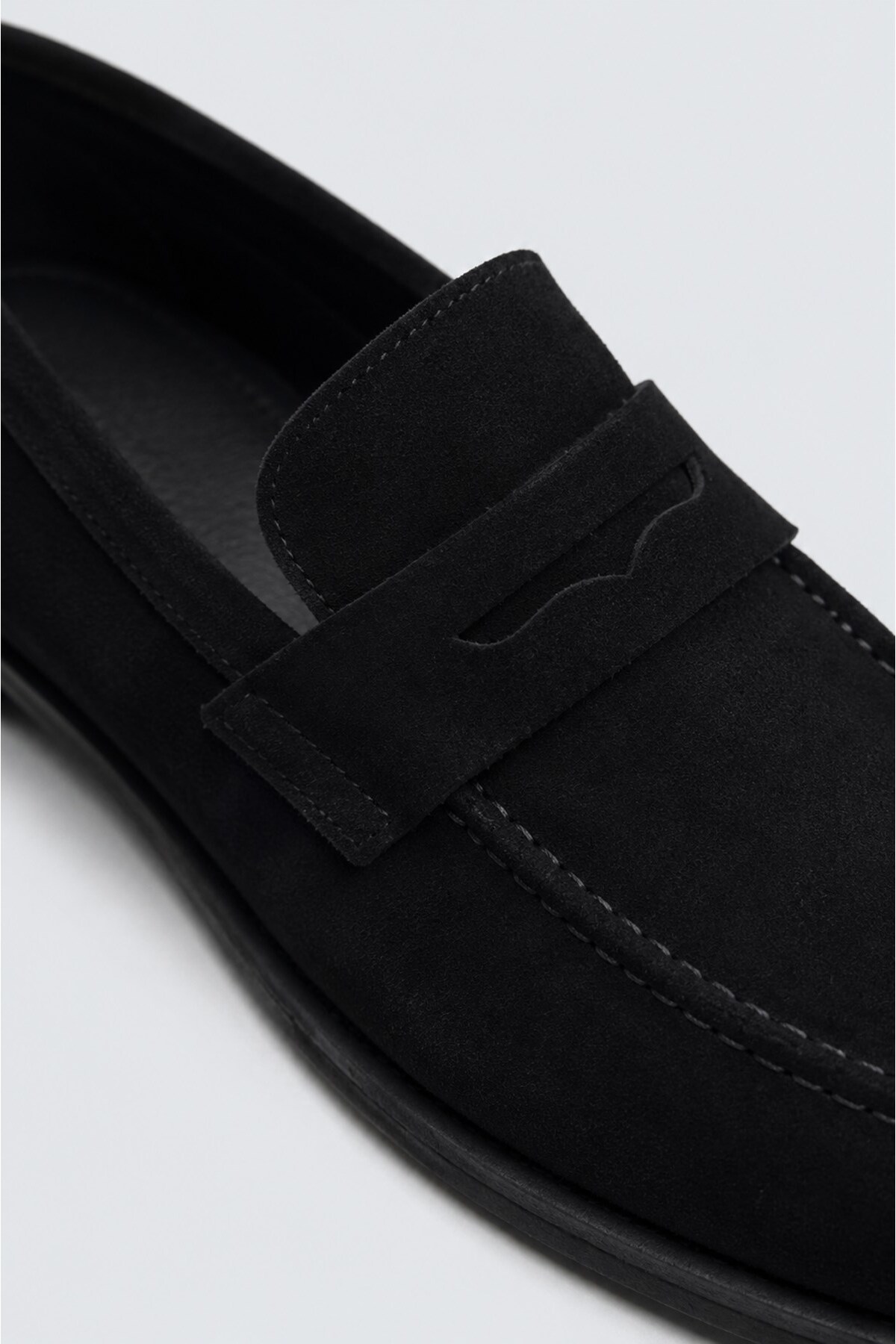 Antioch Siyah %100 Süet İnce Taban Loafer görsel 3