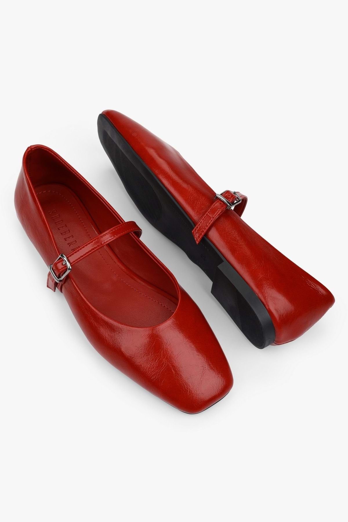 Shoeberry Kadın Sore Kırmızı Cilt Babet görsel 4