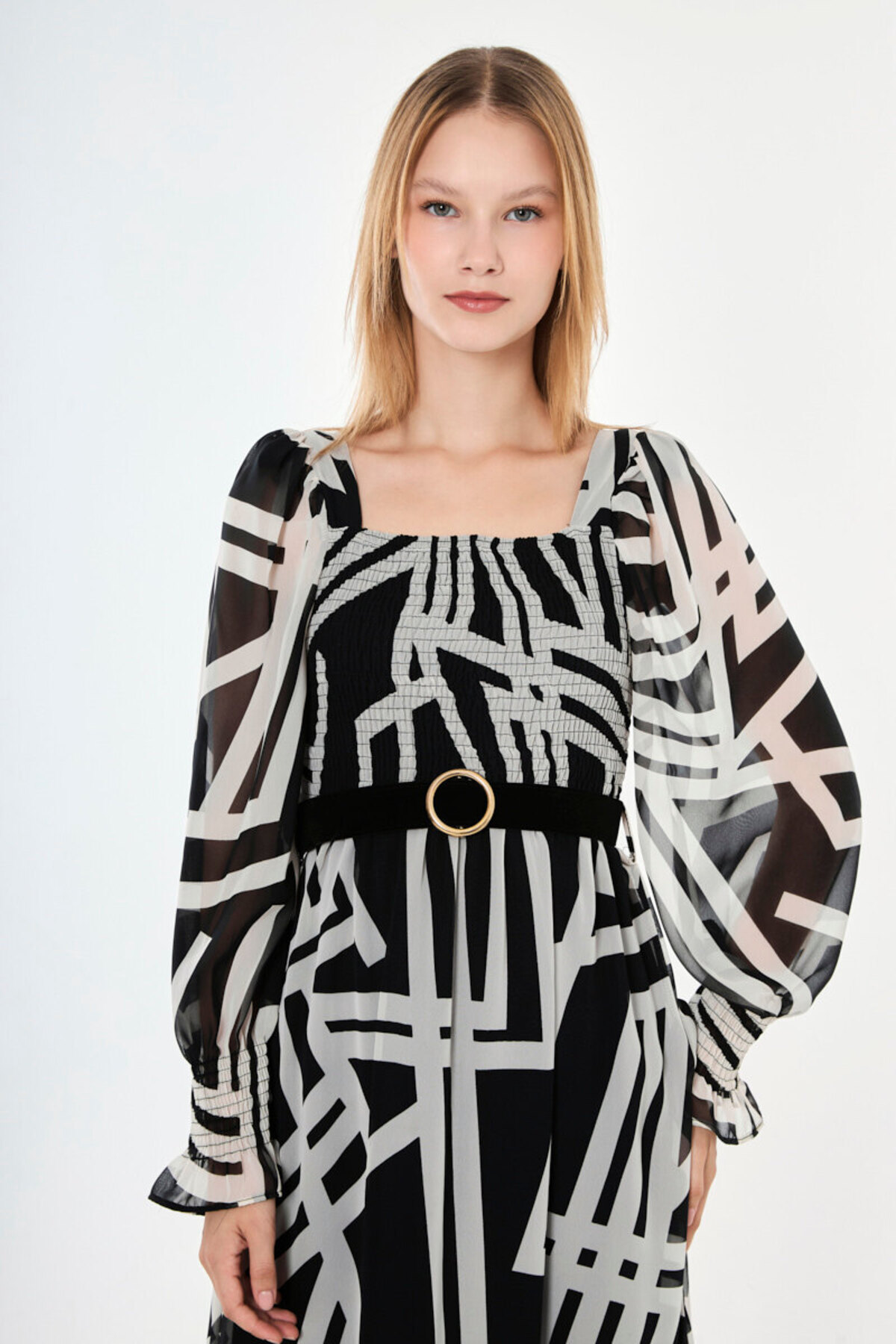 MY GRS Chiffon Fabric Giped Dress Mygrs3406