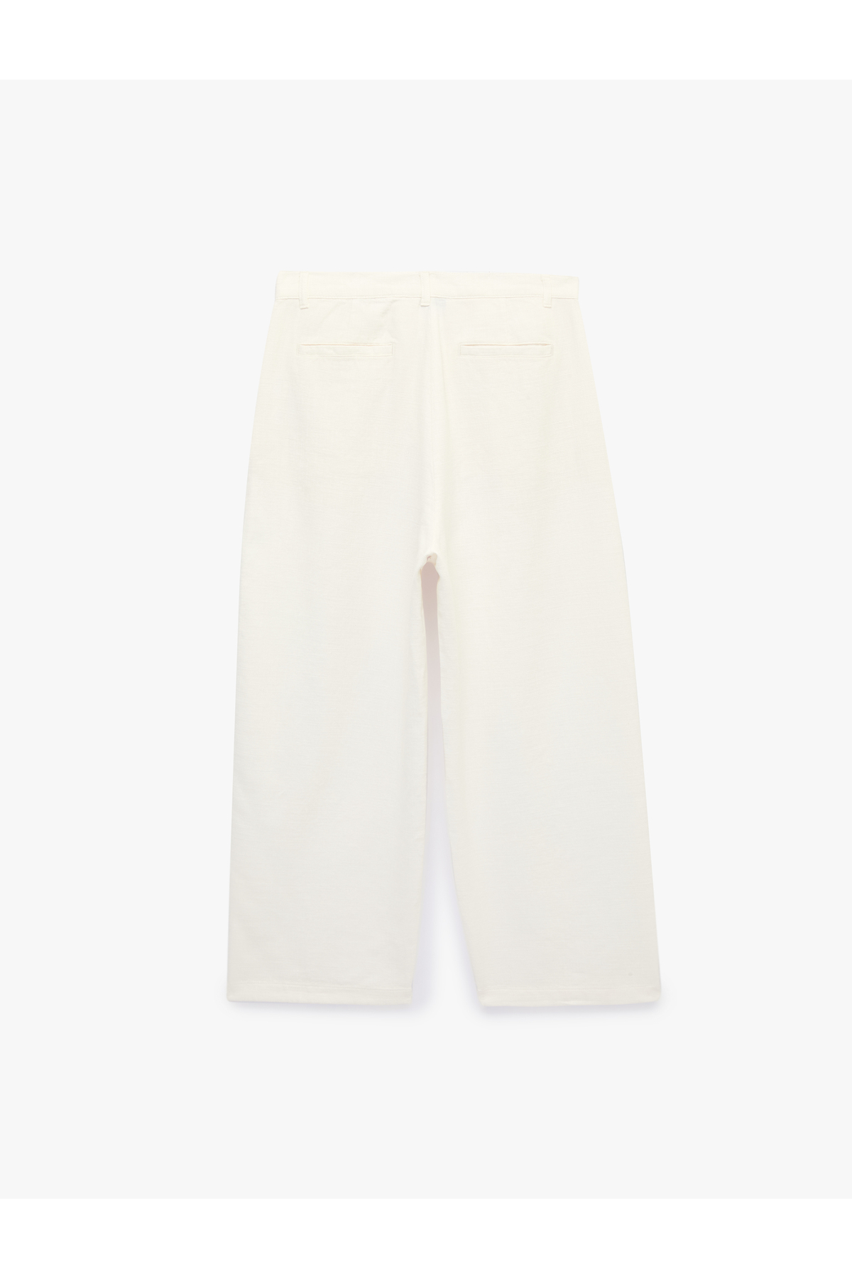 Rahat Kalıp Pamuklu Cepli Pileli Barrel Fit Pantolon — سفید 6SAM40127NW — تصویر 2 از 3
