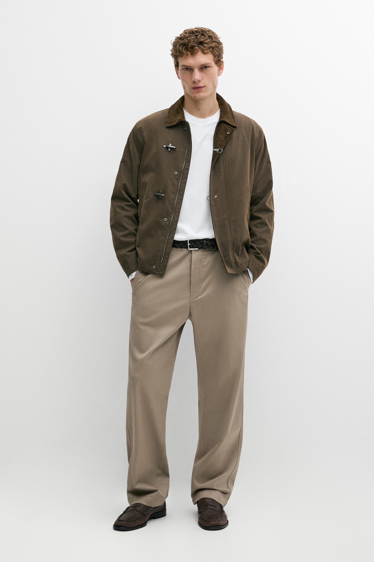 Straight fit pamuklu pantolon