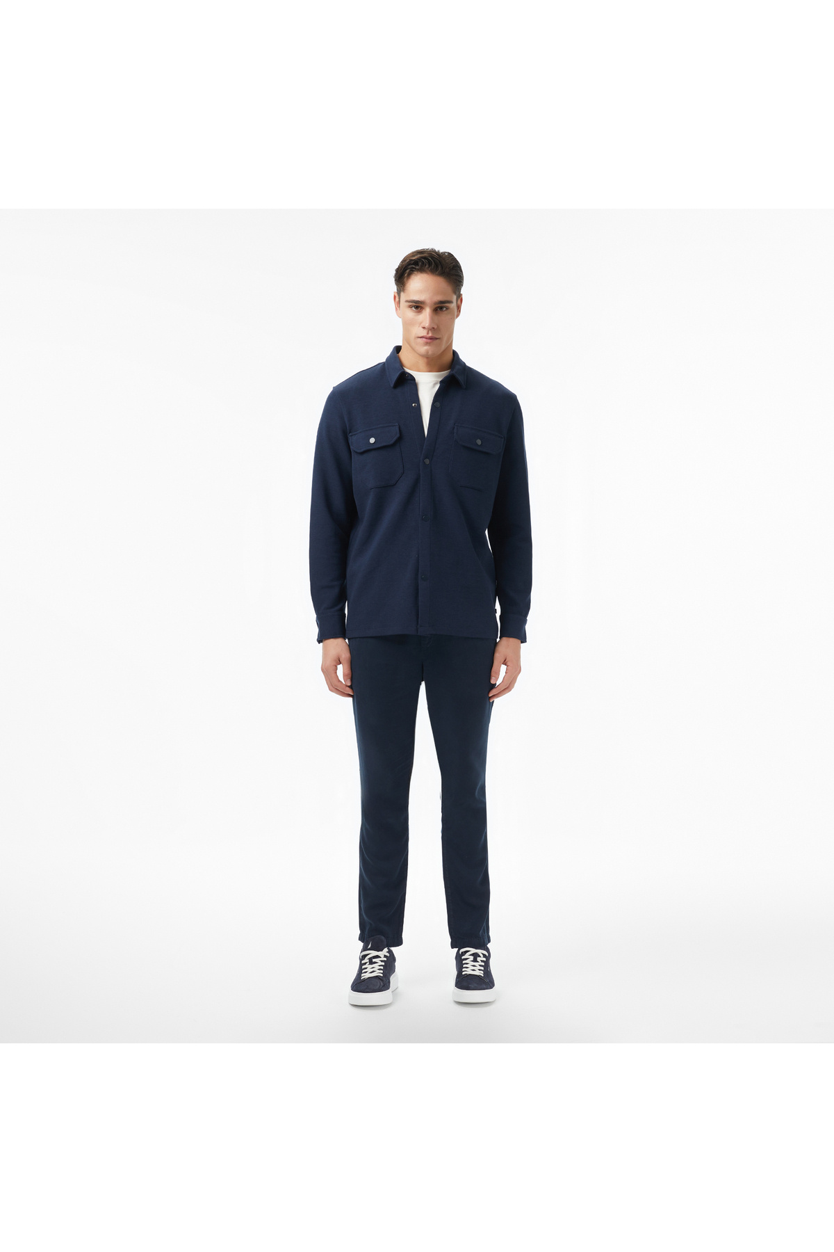 Erkek Lacivert Classic Fit Gömlek — سرمه‌ای W57437T — تصویر 3 از 4