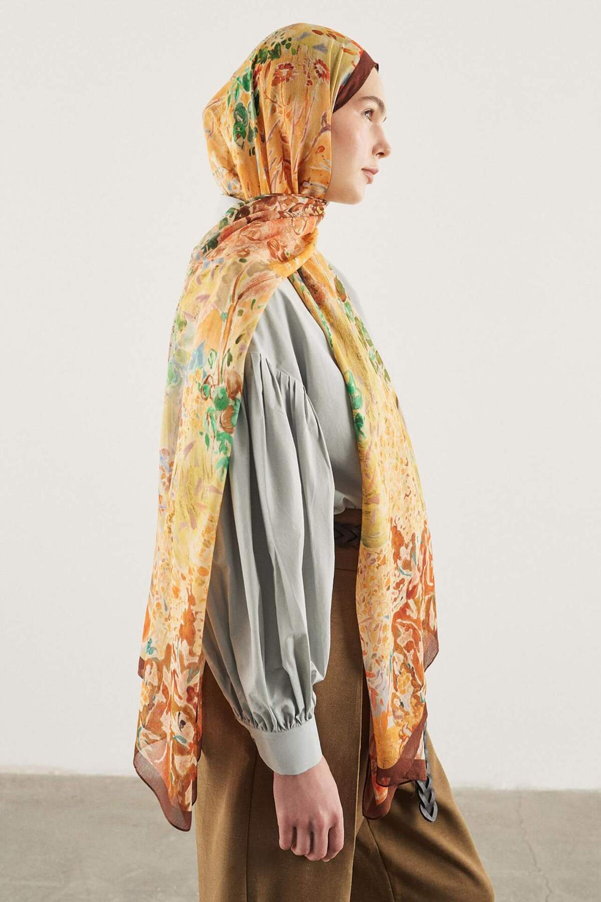 DeFacto Fresh Scarfs X Botanical Art Viskon Şal I1740AX26SM görsel 7