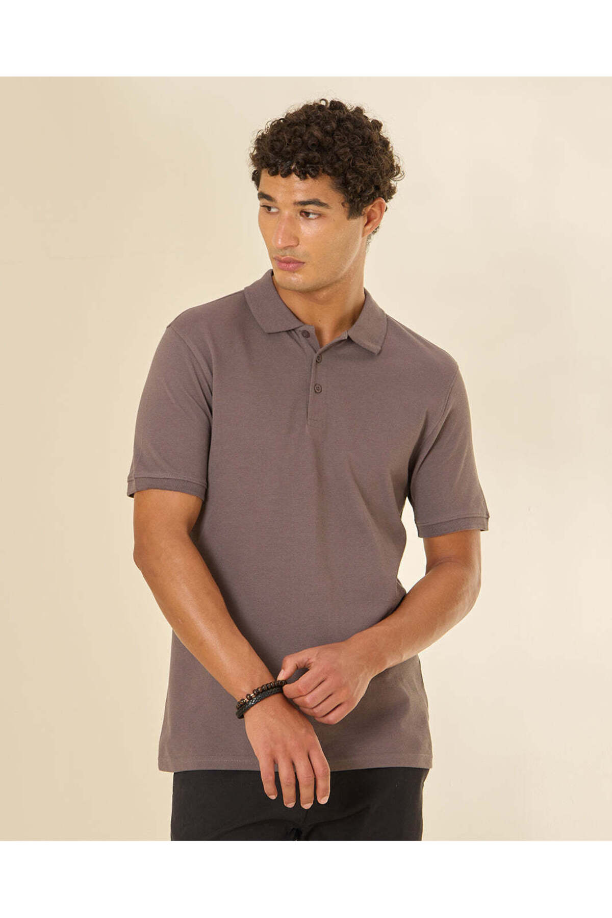 REDTAG Men Charcoal Basic Polo Shirt