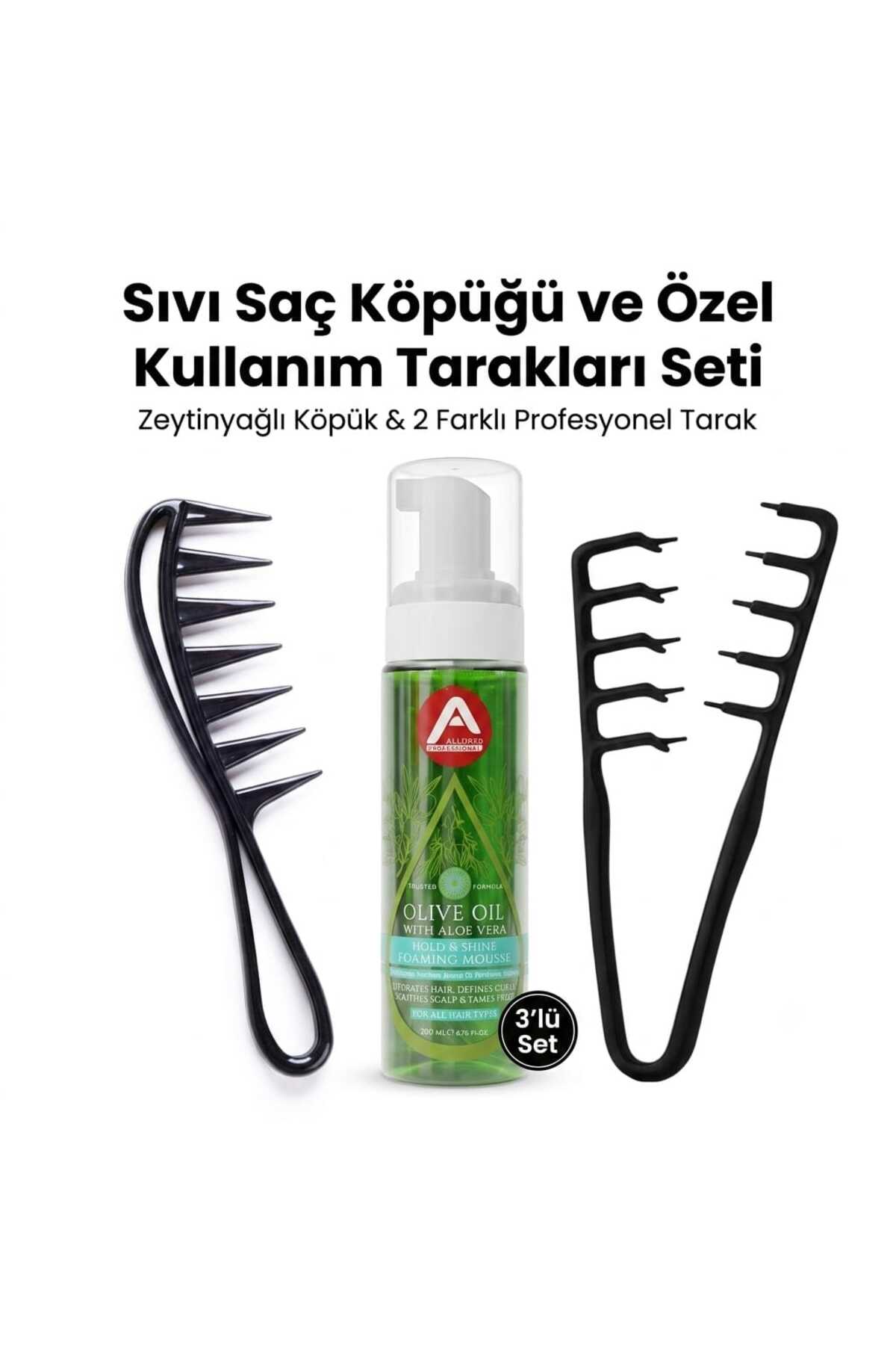 SPECİAL 4 YOU Allored Professional Zeytin yaglı Esnek Tutuşlu Canlandırıcı Dalgalı Saç Köpüğü 200 ml 3lü Süper Set — köpükoliveset