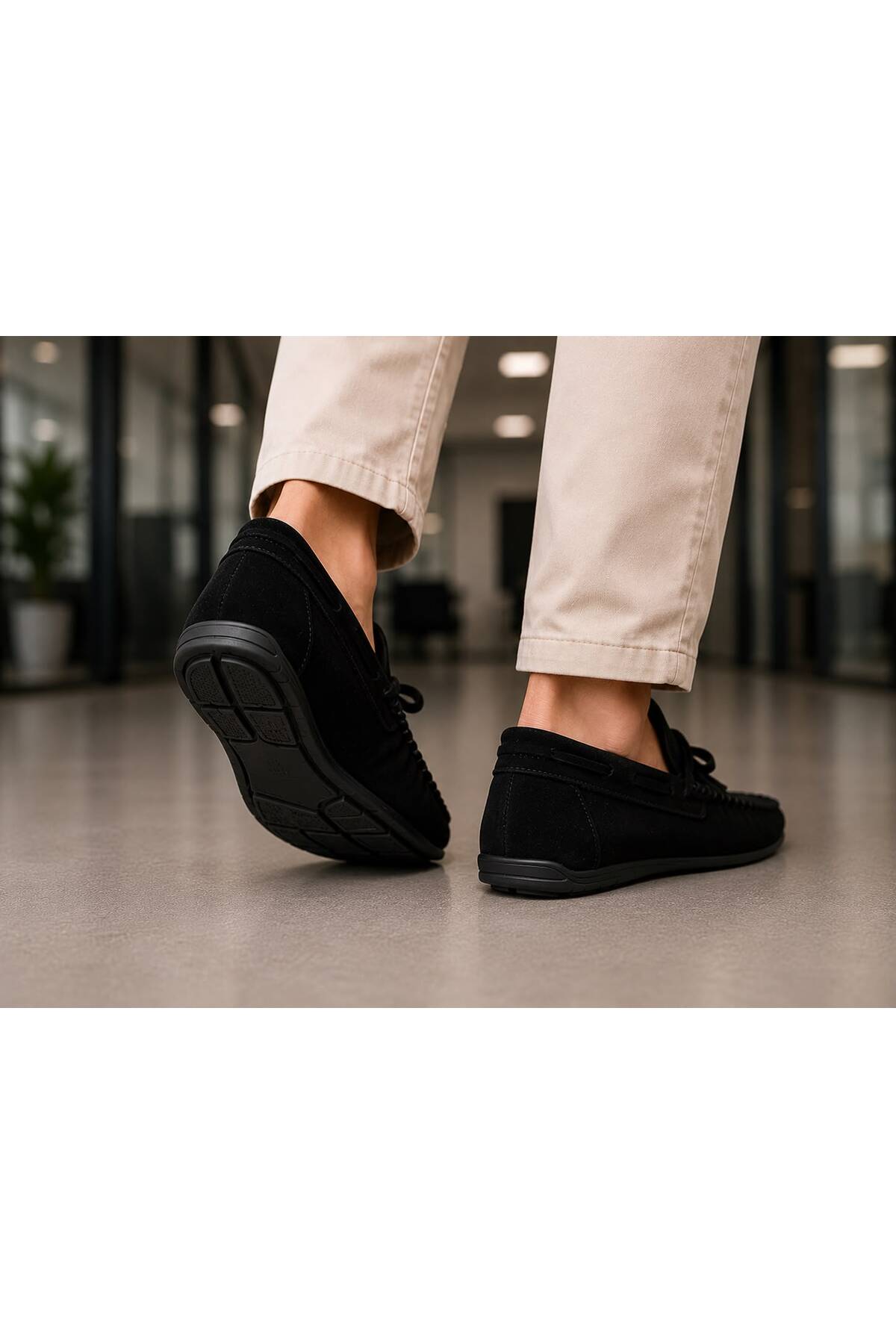 ROYSHOES Erkek Rok siyah deri loafer ayakkabı görsel 3
