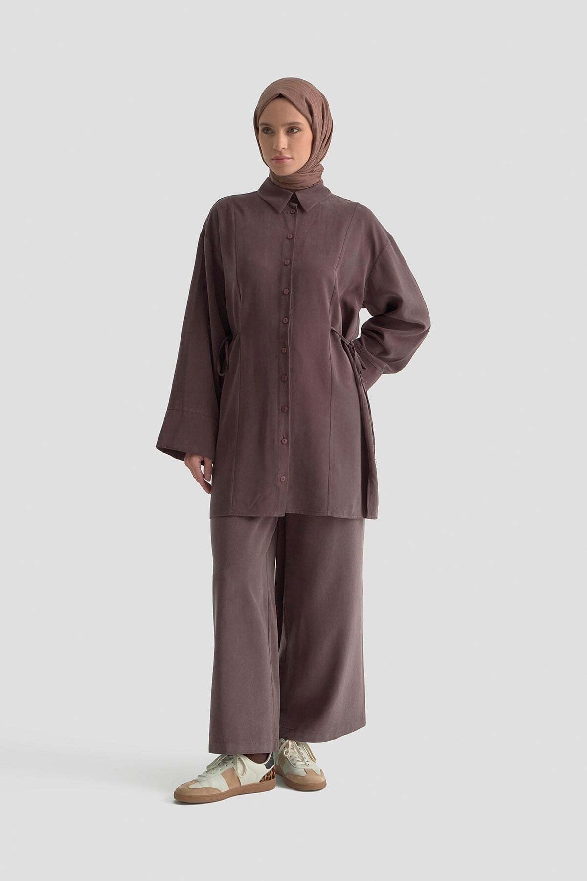 Armine Beli Laced Lyocell Suit Bitter Brown