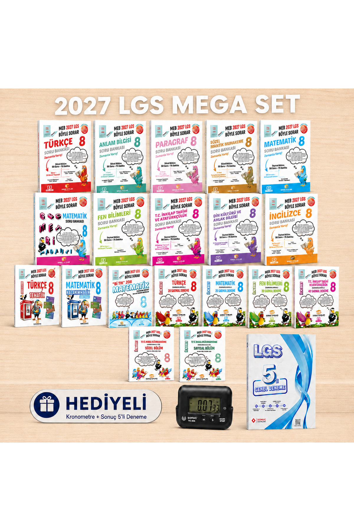 SİNAN KUZUCU YAYINLARI 8.Sınıf Mega Full Set 2027 LGS (kronometre