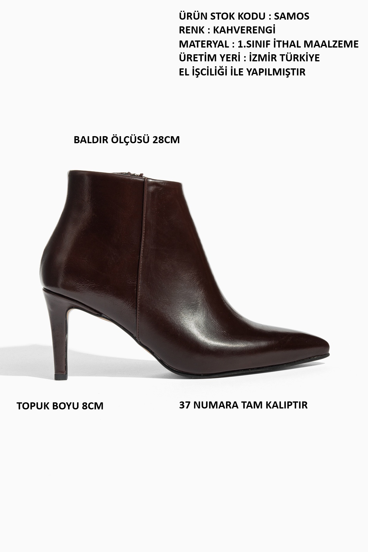 Daxtors Samos Kadın Sivri Burun Topuklu Bot görsel 4
