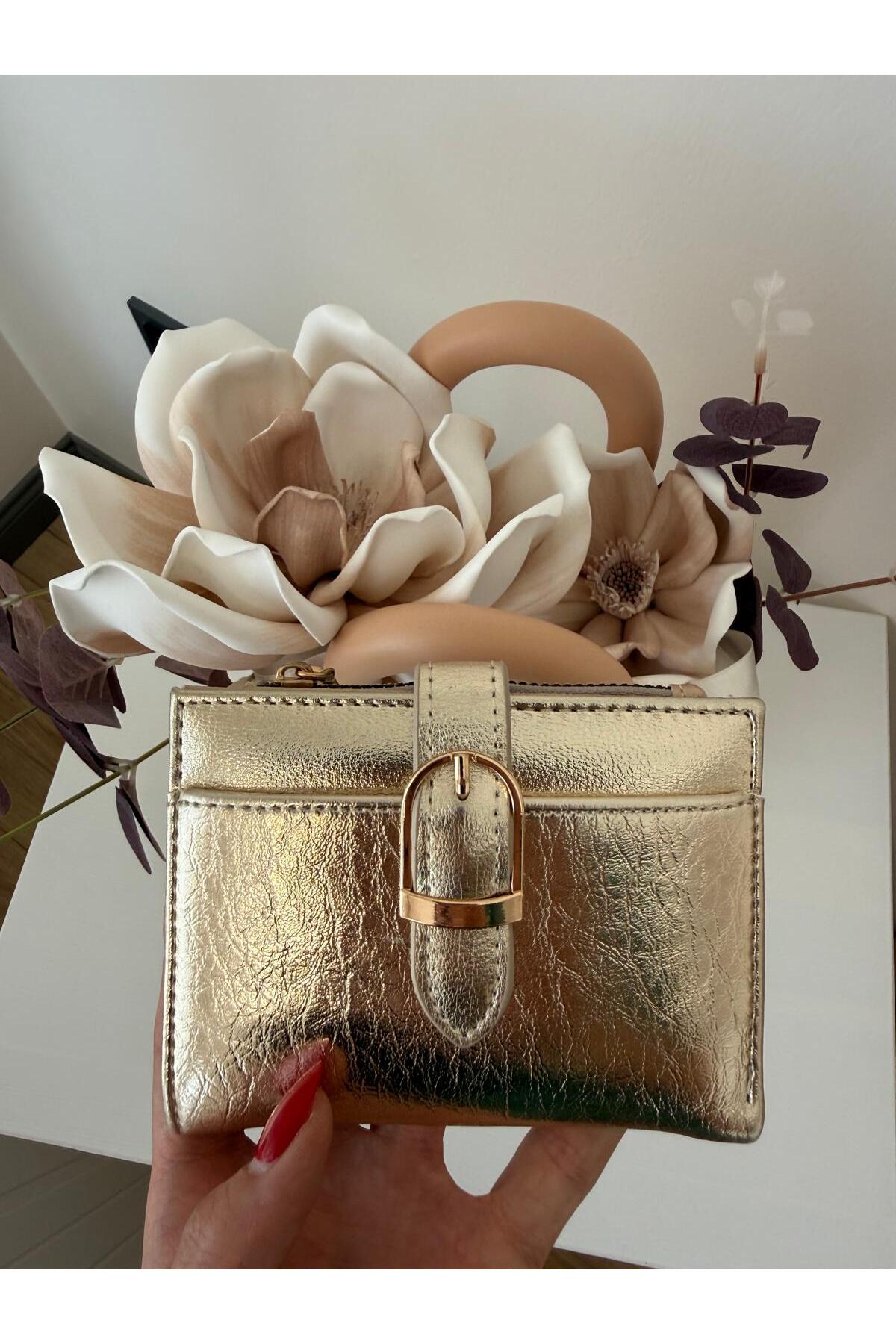 lalettobags Kadın Gold Toka Detaylı Cüzdan görsel 2