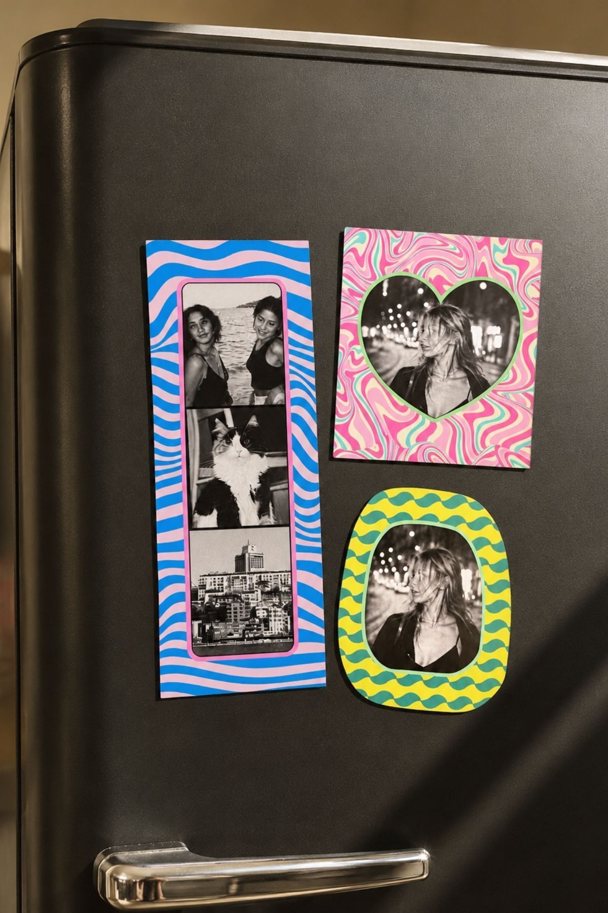 3’lü Renkli Magnet Çerçeve Seti, Fotoğraflı Buzdolabı Magneti