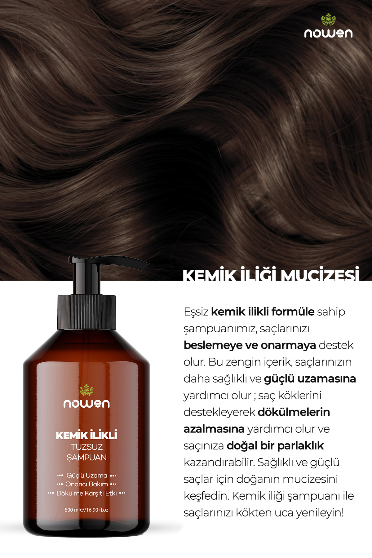 Kemik İlikli Tuzsuz Saç Şampuanı - 500 ml — modelkodu0001 — تصویر 4 از 5