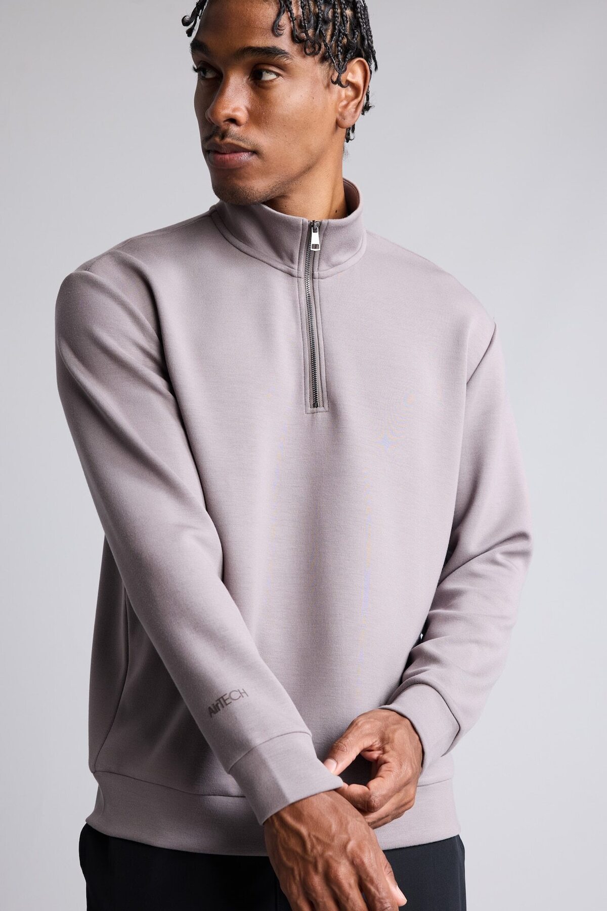 Defacto Ultra Soft Standard Fit Stand Collar Half Zip Modal Basic Sweatshirt H6165Ax26Au